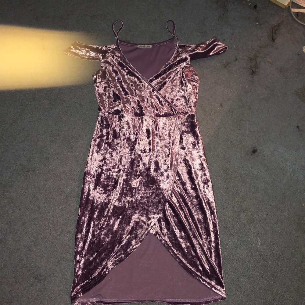 Purple velvet dress
